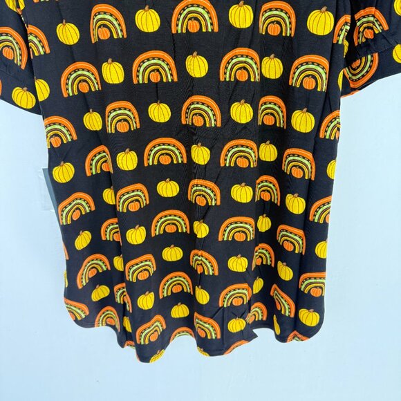 NWT Modcloth Winning Them Over Short Sleeve Top Black Pumpkin Size Medium M NEW - Picture 11 of 12
